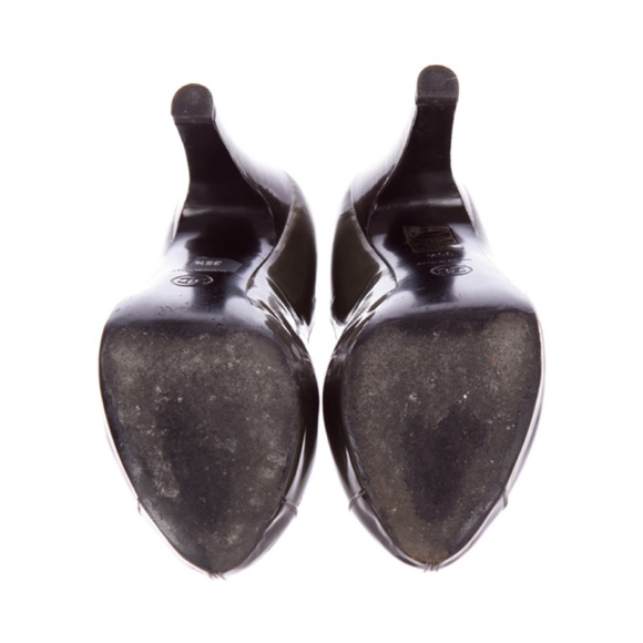 ✨Iconic CHANEL CC Logo Metallic Green Leather Cap Toes Pumps Heels Shoes - Picture 6 of 6